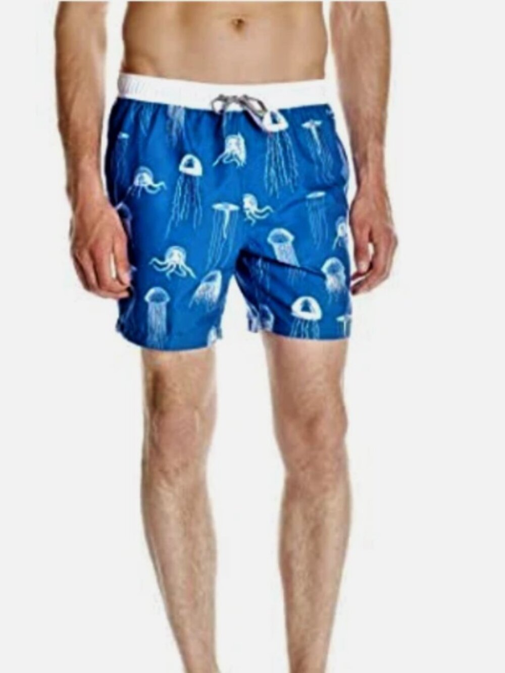 NEW Boston Traders Men's Jellyfish Print Volley Swim Trunks, Sz XL